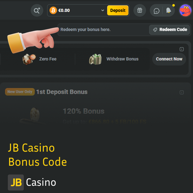 Get and use JB Casino Bonus code to get additional Bonuses