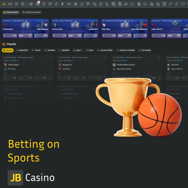Choose from big variety of sports to bet on JB Casino